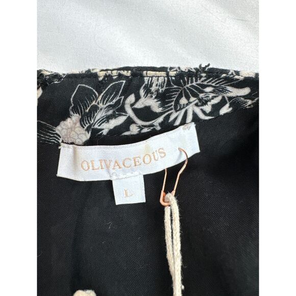 Olivaceous NWT Floral Cottagecore Mini Flare Dress Puff Sleeve Coquette Girly L - Picture 8 of 11